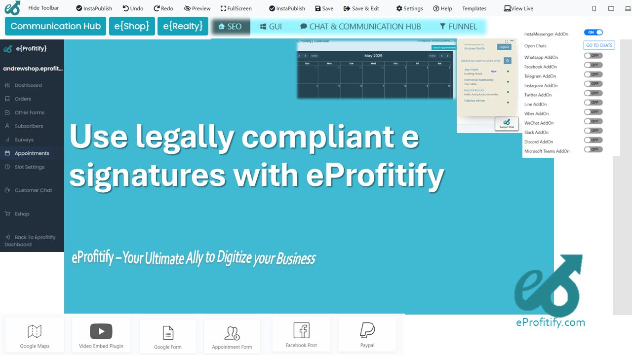 Use legally compliant e signatures with eProfitify